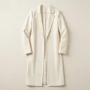 Cream long coat, flat