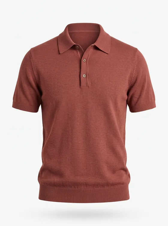 The same polo on an invisible mannequin, on white